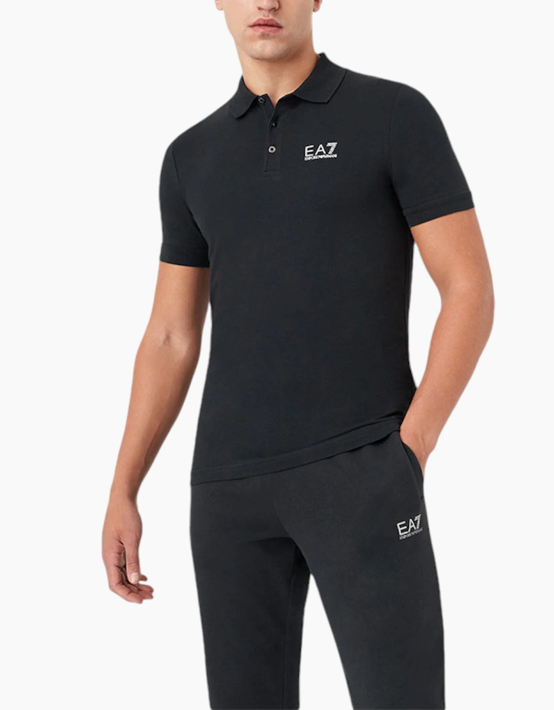 Emporio Armani EA7 8NPF04 PJM6Z Mens Polo T Shirts Jersey Cotton Top Summer Tee - Navy - Size: XL