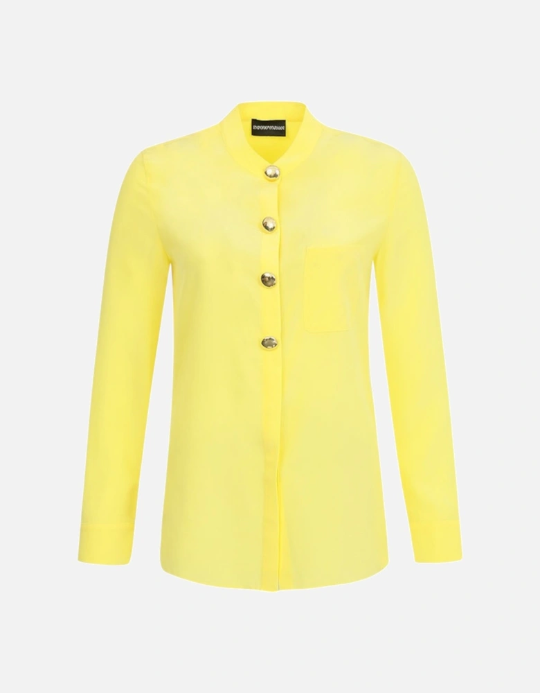 EMPORIO U2C50T Womens Silk Shirts Long Sleeve Ladies Casual Yellow Top