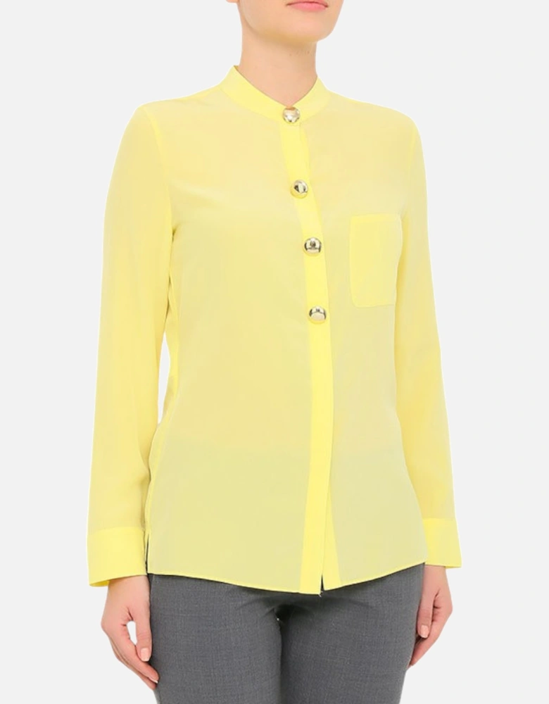 EMPORIO U2C50T Womens Silk Shirts Long Sleeve Ladies Casual Yellow Top