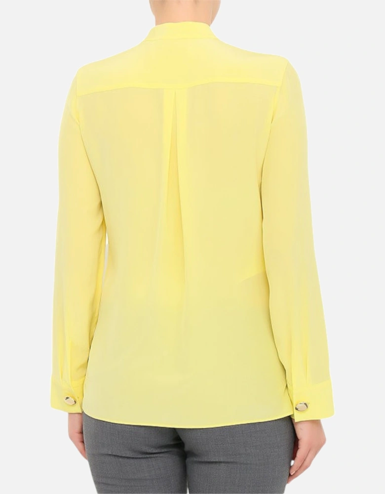 EMPORIO U2C50T Womens Silk Shirts Long Sleeve Ladies Casual Yellow Top