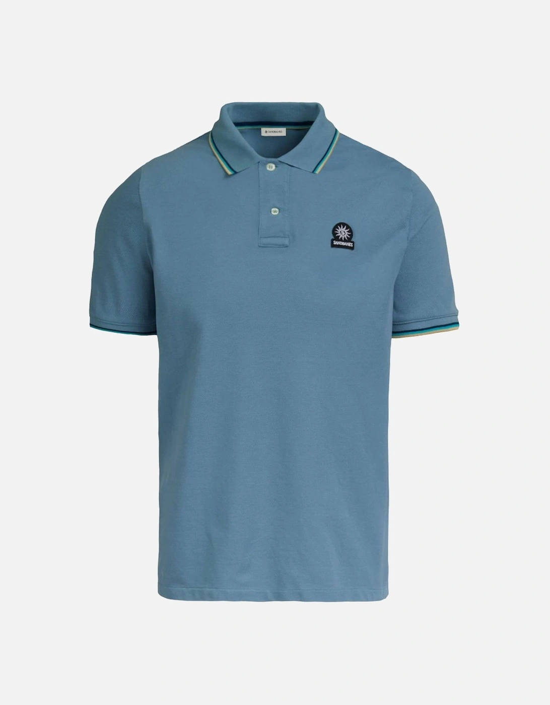 Tipped Badge Pique Polo Shirt Teal