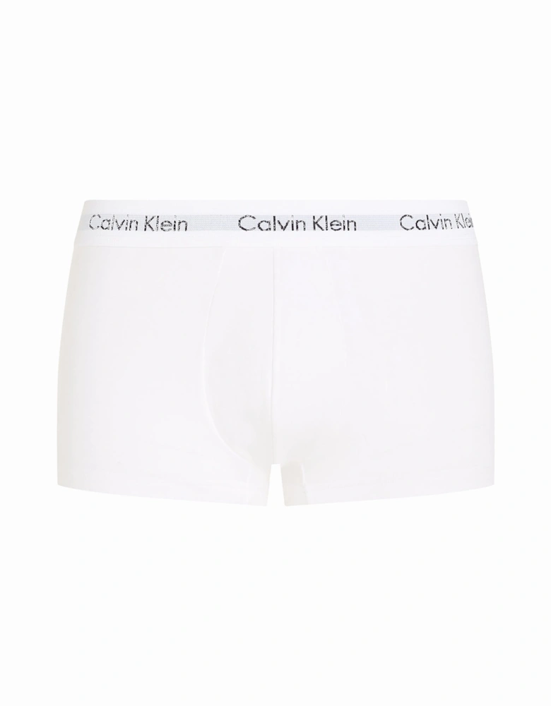 3-Pack Low-Rise Cotton Stretch Boxer Trunks, White