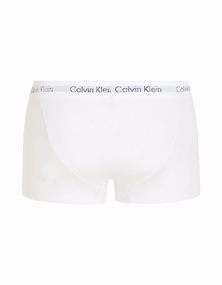 3-Pack Low-Rise Cotton Stretch Boxer Trunks, White