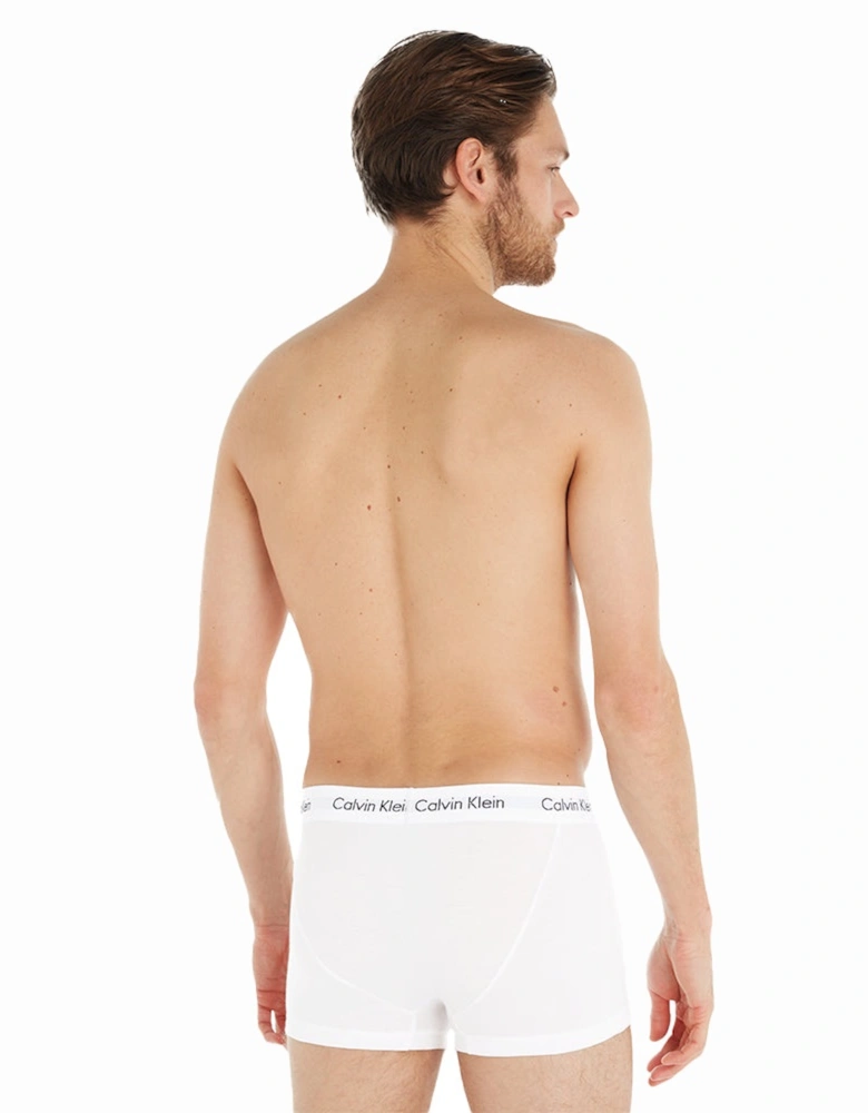 3-Pack Low-Rise Cotton Stretch Boxer Trunks, White