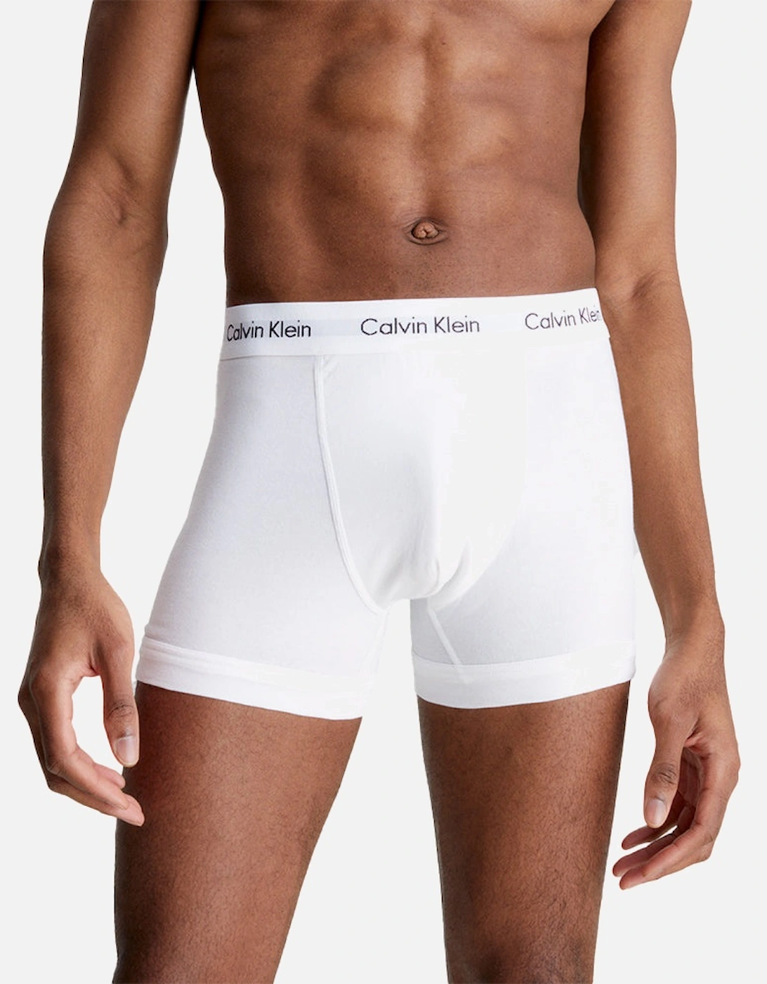 Cotton Stretch 3-Pack Boxer Trunks, White