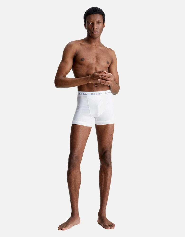 Cotton Stretch 3-Pack Boxer Trunks, White