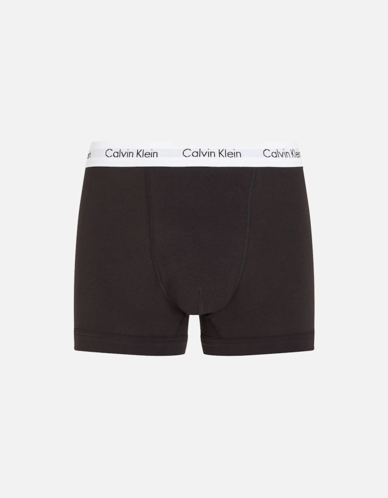 Cotton Stretch 3-Pack Boxer Trunks, Black