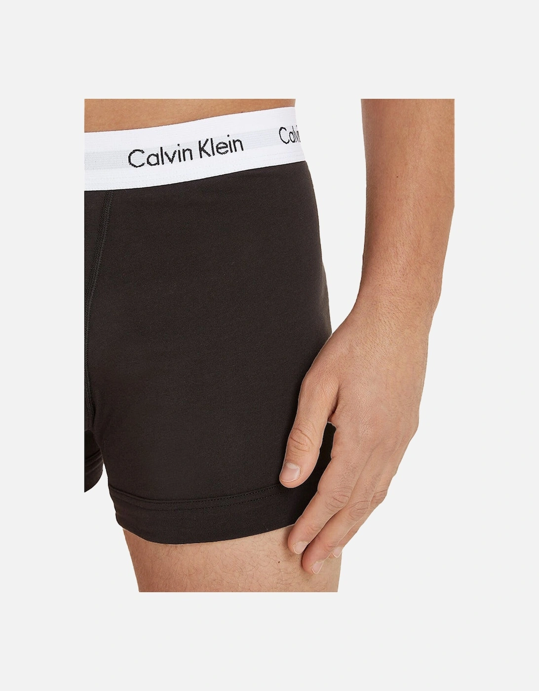 Cotton Stretch 3-Pack Boxer Trunks, Black