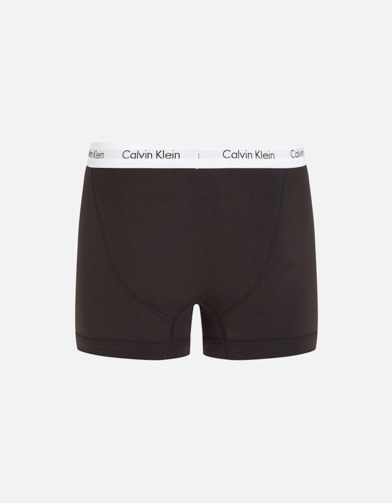 Cotton Stretch 3-Pack Boxer Trunks, Black