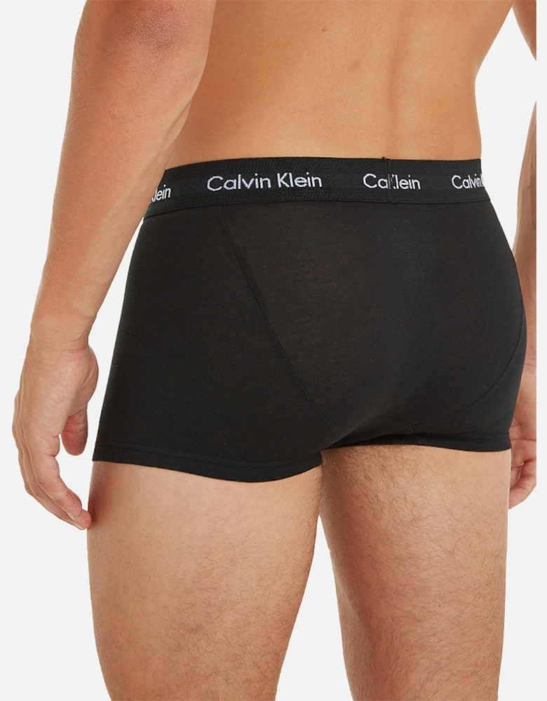 5-Pack Low-Rise Cotton Stretch Boxer Trunks, Black