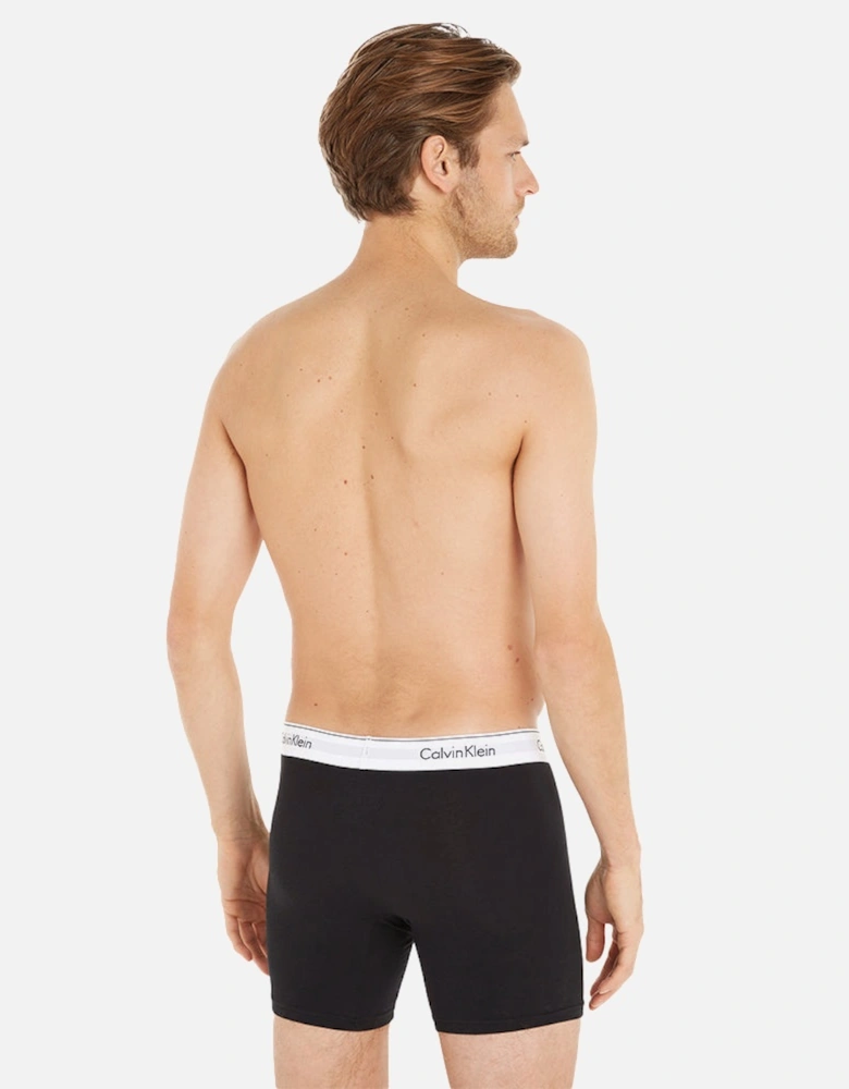 3-Pack Modern Cotton Boxer Briefs, Black/Grey/White
