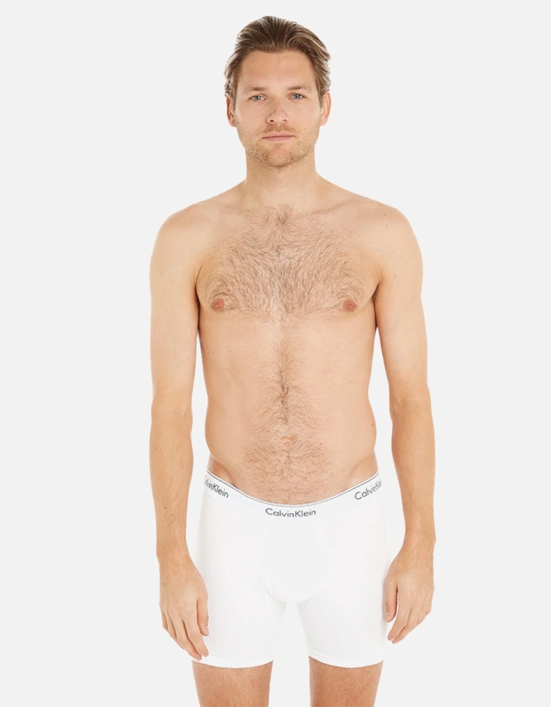3-Pack Modern Cotton Boxer Briefs, Black/Grey/White