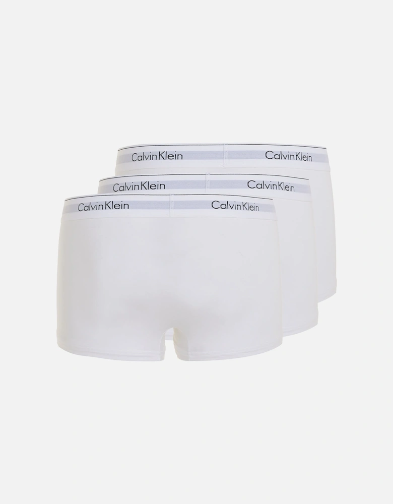3-Pack Modern Cotton Boxer Trunks, White