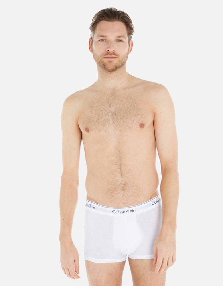 3-Pack Modern Cotton Boxer Trunks, White