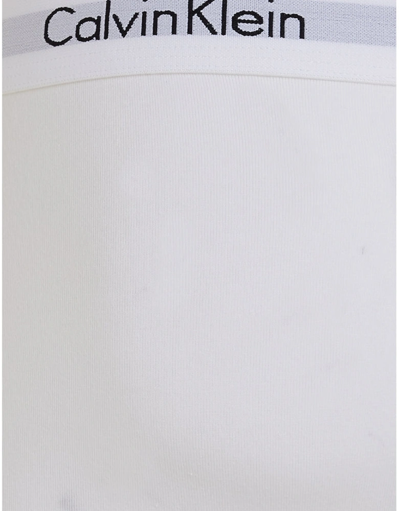 3-Pack Modern Cotton Boxer Trunks, White