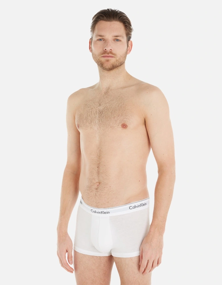 3-Pack Modern Cotton Boxer Trunks, Black/Grey/White