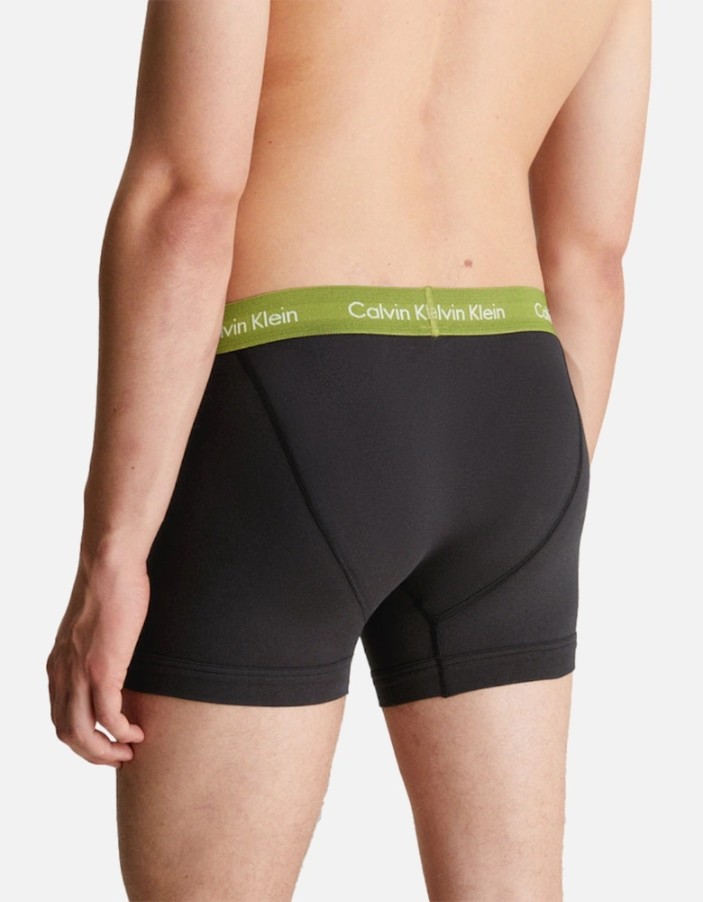 3-Pack Low-Rise Boxer Trunks, Black with blue/grey/khaki