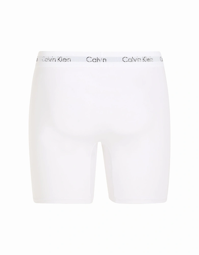 3-Pack Cotton Stretch Boxer Briefs, White