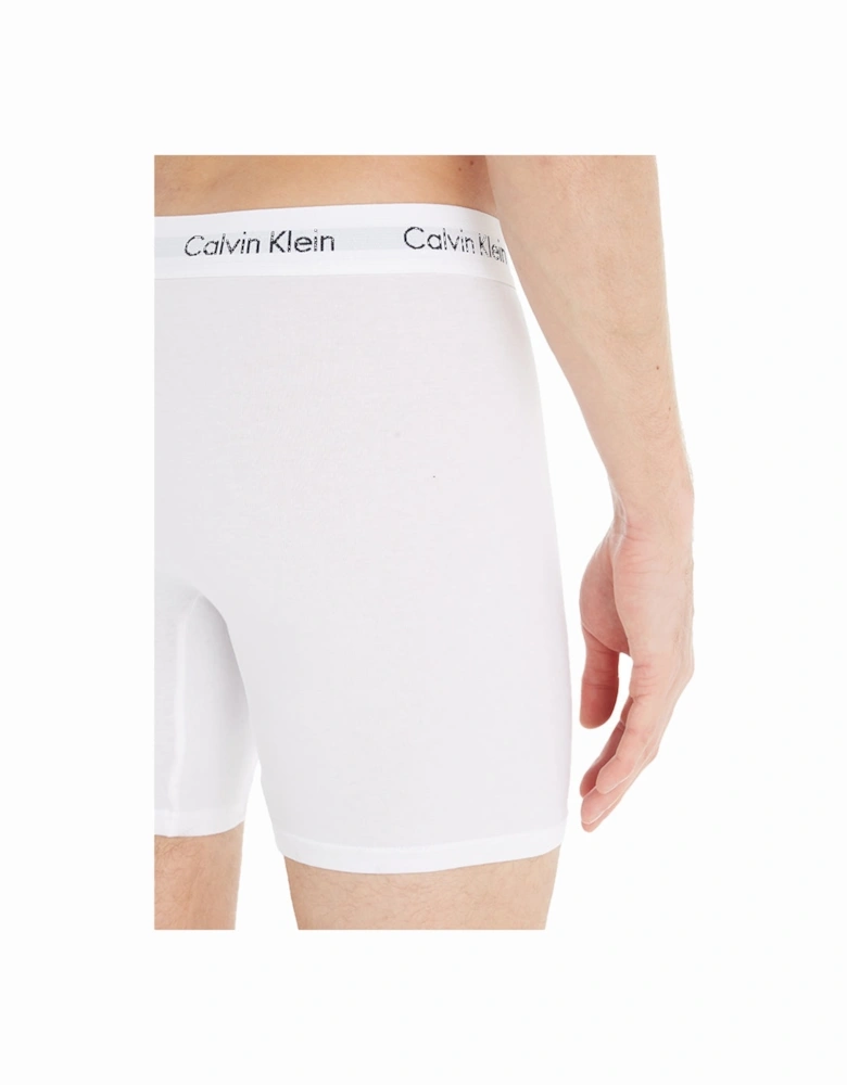 3-Pack Cotton Stretch Boxer Briefs, White