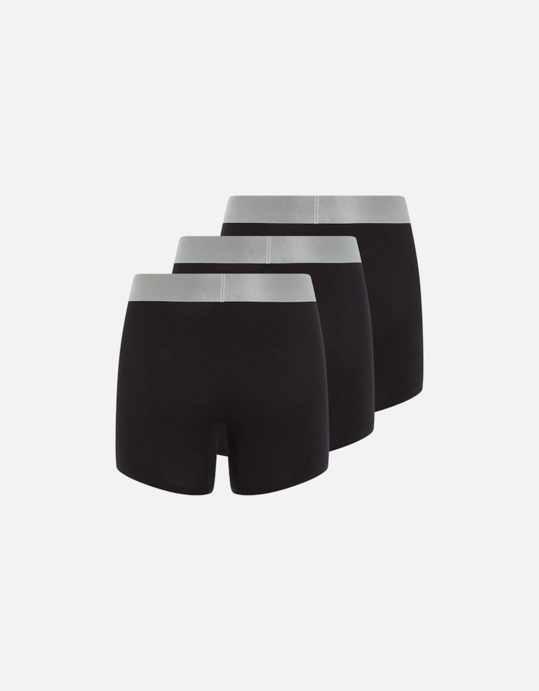 3-Pack Steel Cotton Boxer Briefs, Black