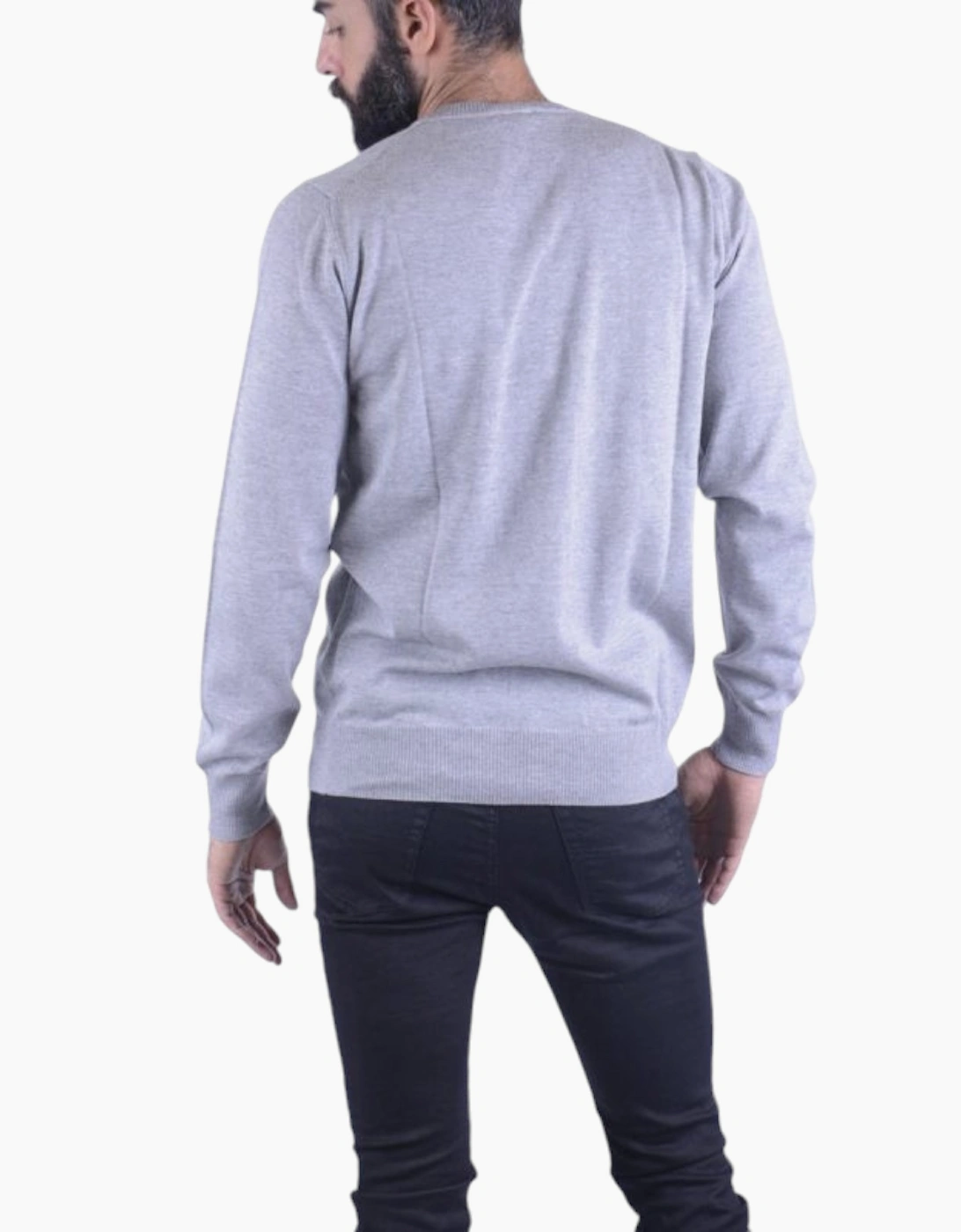 Men's EMPORIO ARMANI 8N1M41 Mens Cardigan Long Sleeve V Neck Knitwear Pullover Jumper - Grey - Size: 52