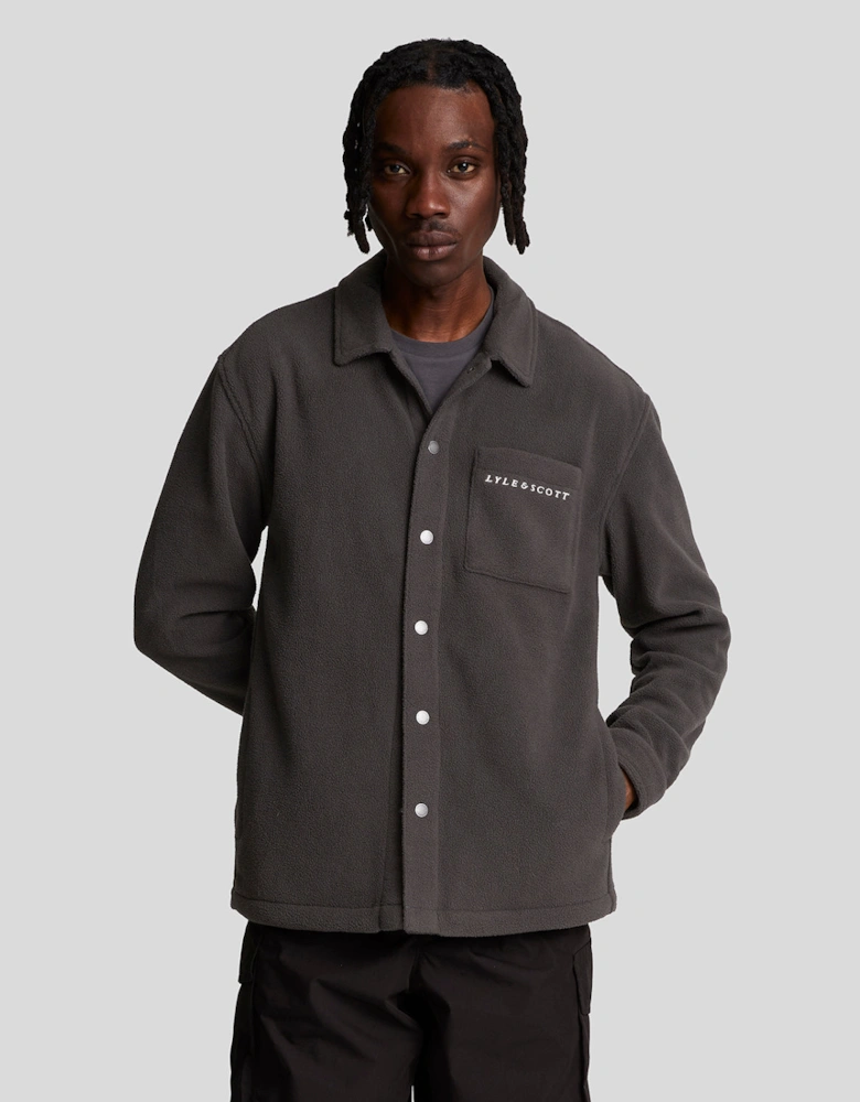 Embroidered Fleece Overshirt