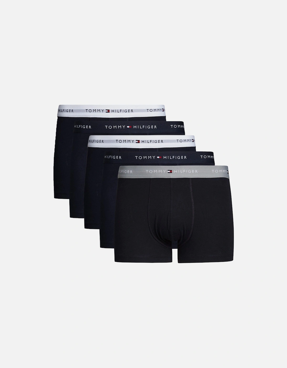 5-Pack Signature Cotton Boxer Trunks, Navy/Silver/White, 6 of 5