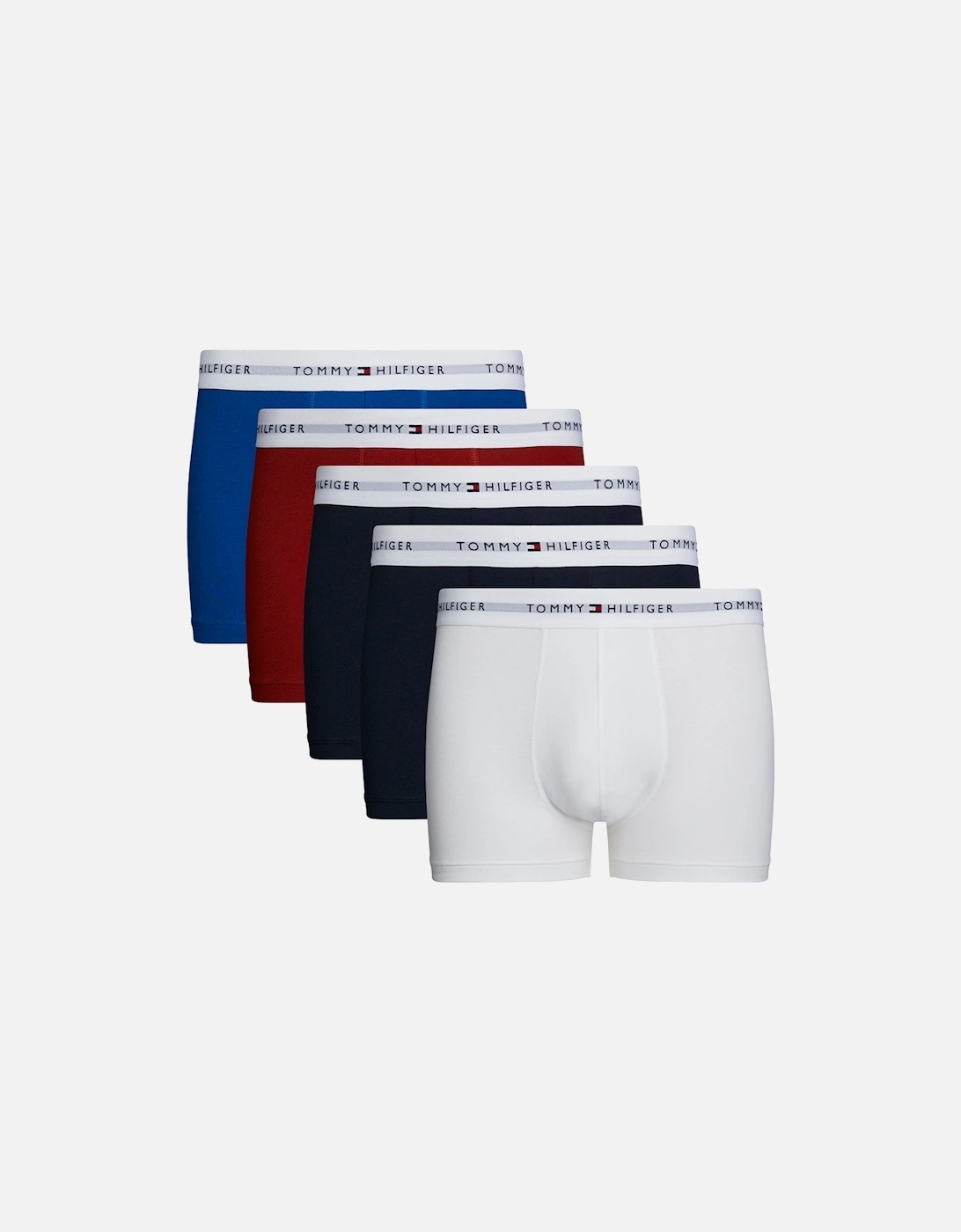 Tommy Hilfiger Men's White 5-Pack Signature Cotton Boxer Trunks, Multi - : 32/30/31 Small