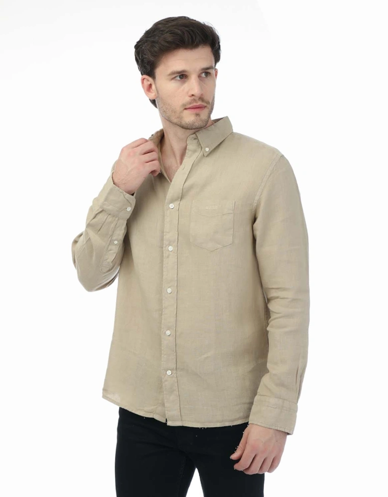 Regular Fit Garment Dyed Linen Shirt - Regular Ut Garment Dyed Linen Shirt