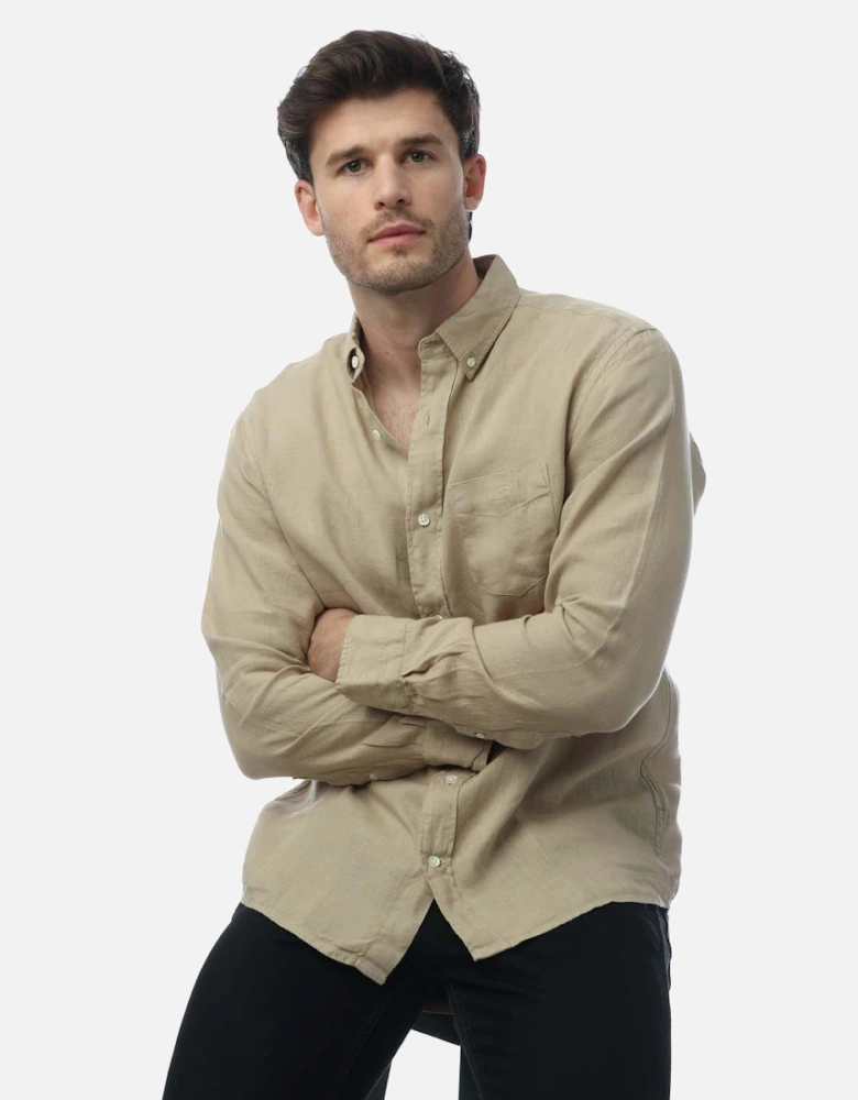 Regular Fit Garment Dyed Linen Shirt - Regular Ut Garment Dyed Linen Shirt