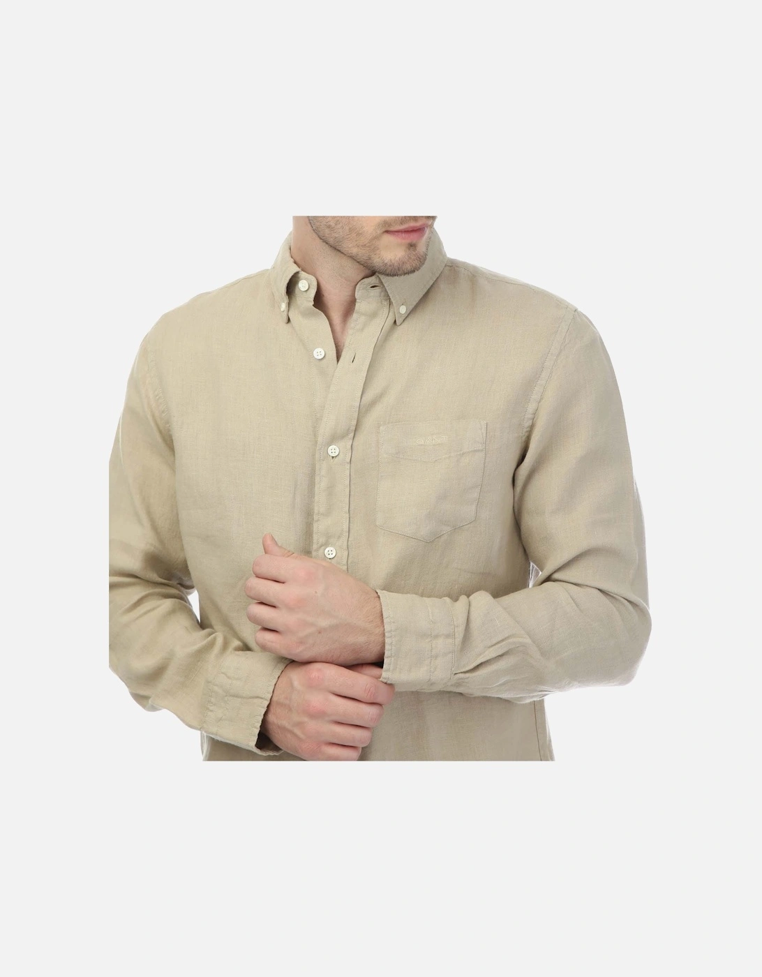 Regular Fit Garment Dyed Linen Shirt - Regular Ut Garment Dyed Linen Shirt