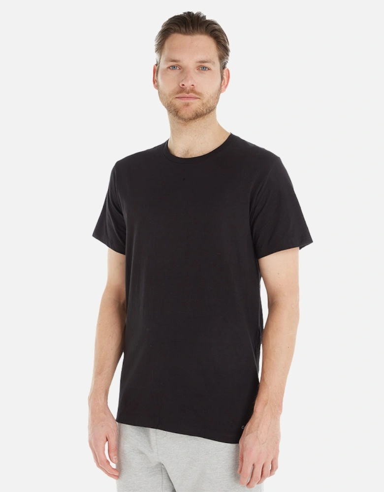 3-Pack Pure Cotton Crew-Neck T-Shirts, Black