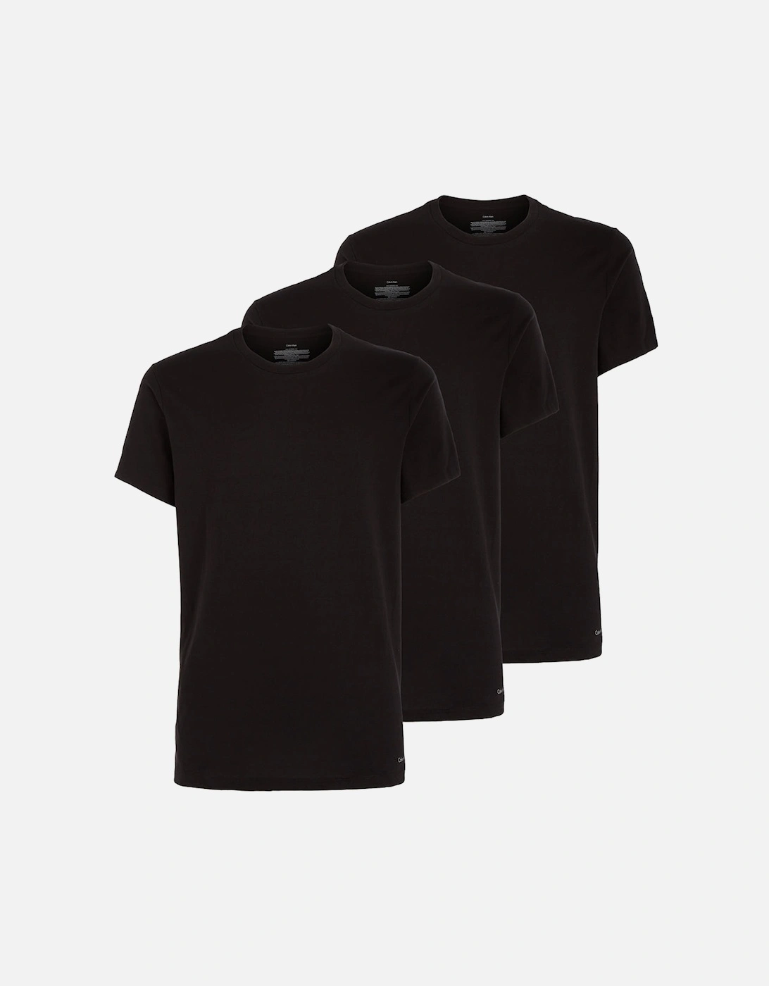 3-Pack Pure Cotton Crew-Neck T-Shirts, Black, 7 of 6