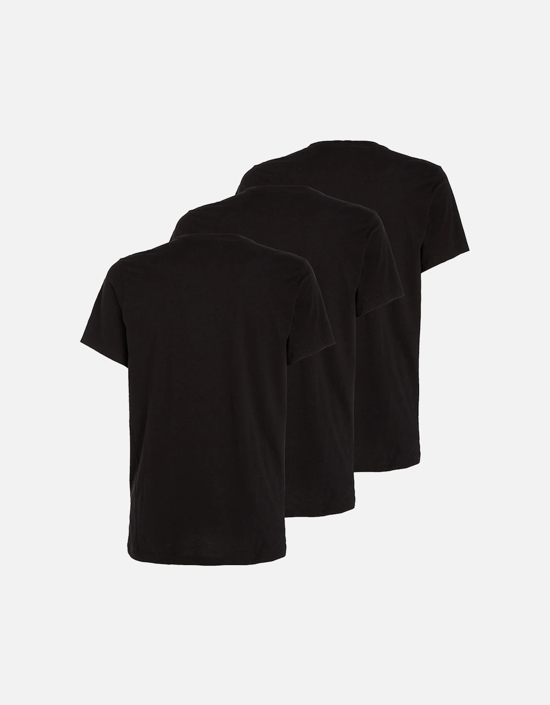 3-Pack Pure Cotton Crew-Neck T-Shirts, Black