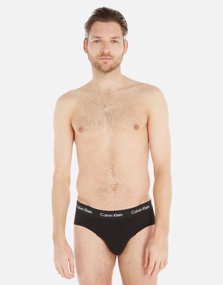 Cotton Stretch 3-Pack Briefs, Black