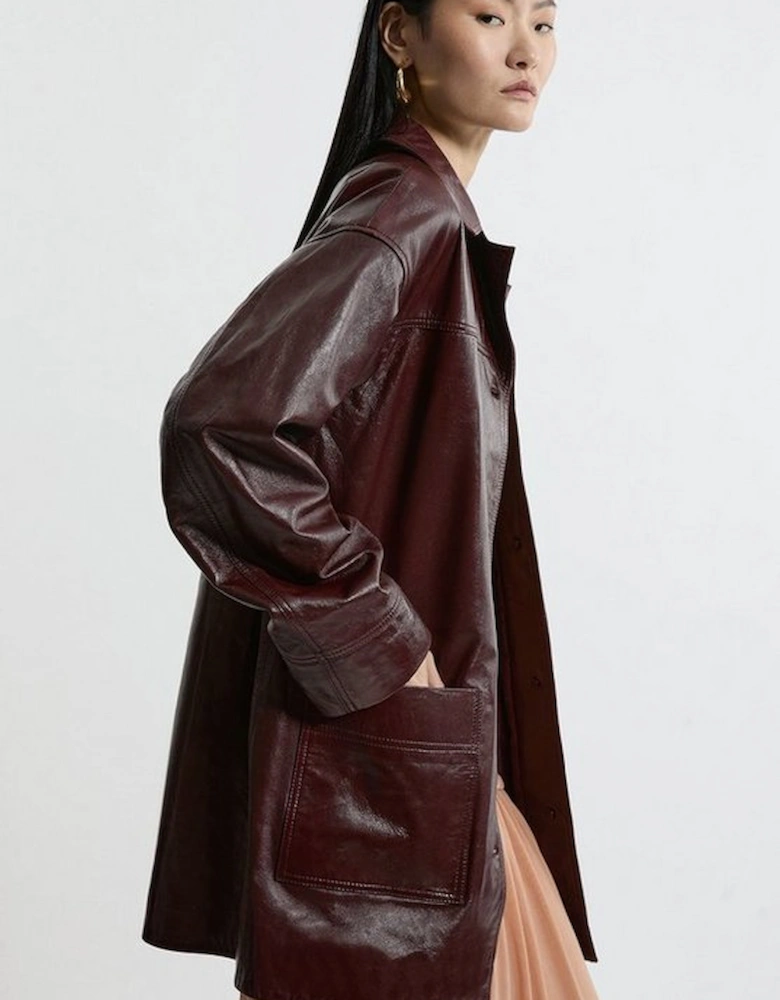 High Shine Leather Tailored Jacket