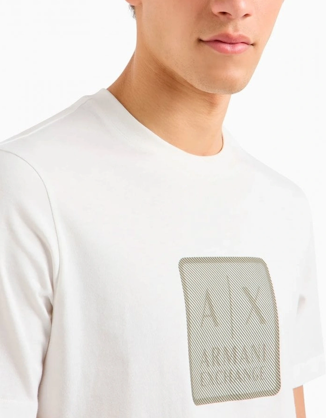 Regular Fit Cotton T-shirt With Maxi ASV Logo Patch Off White