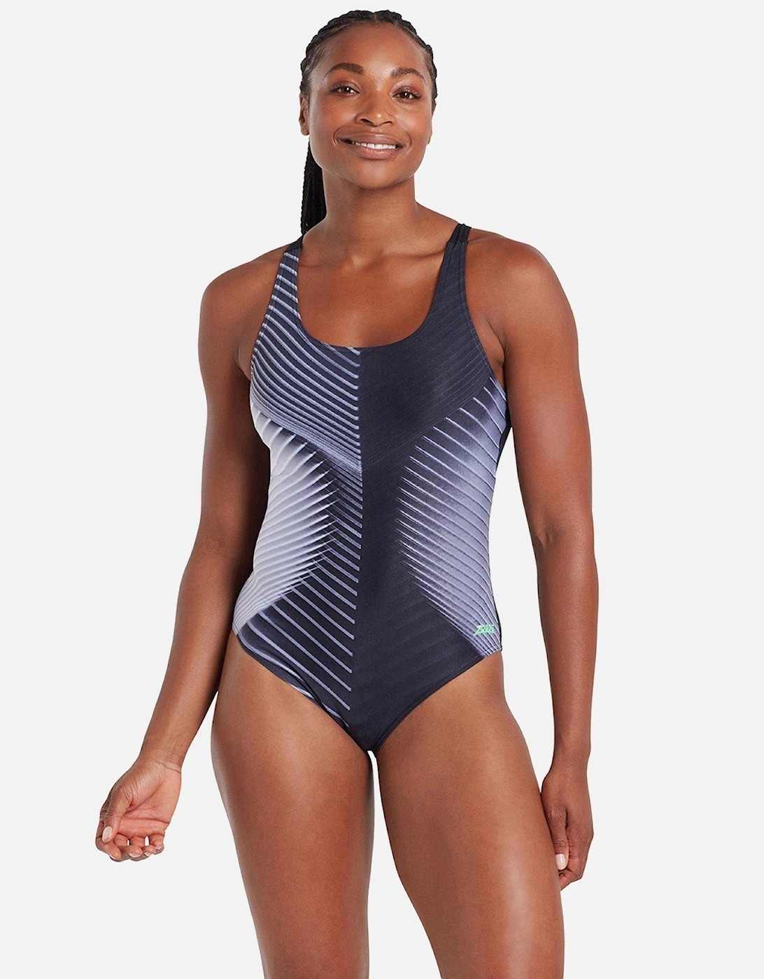 Ecolast+ Spinal Actionback Swimsuit-black/silver, 7 of 6