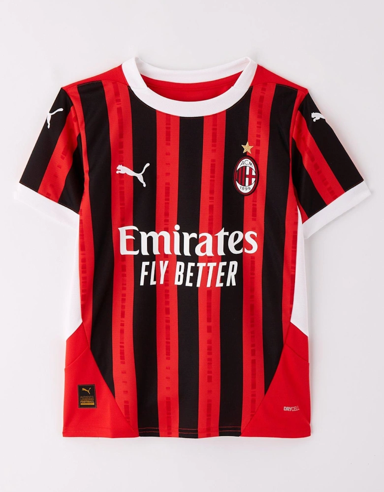 Youth Ac Milan Home 24/25 Home Short Sleeved Shirt - Red