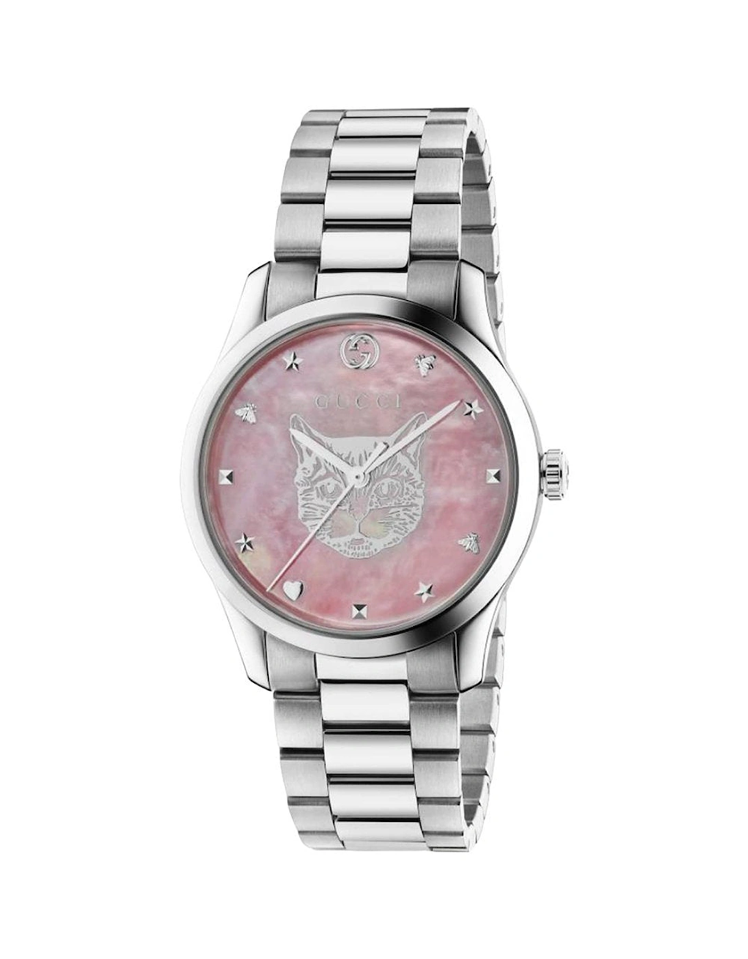 Gucci Unisex Silver Ya1264166 G-Timeless Pink Mother Of Pearl Dial Watch