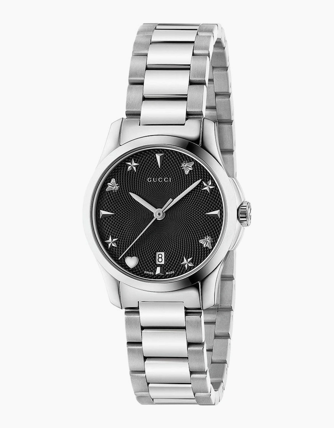 Gucci Unisex Black/Silver Ya126573 G-Timeless Dial Watch