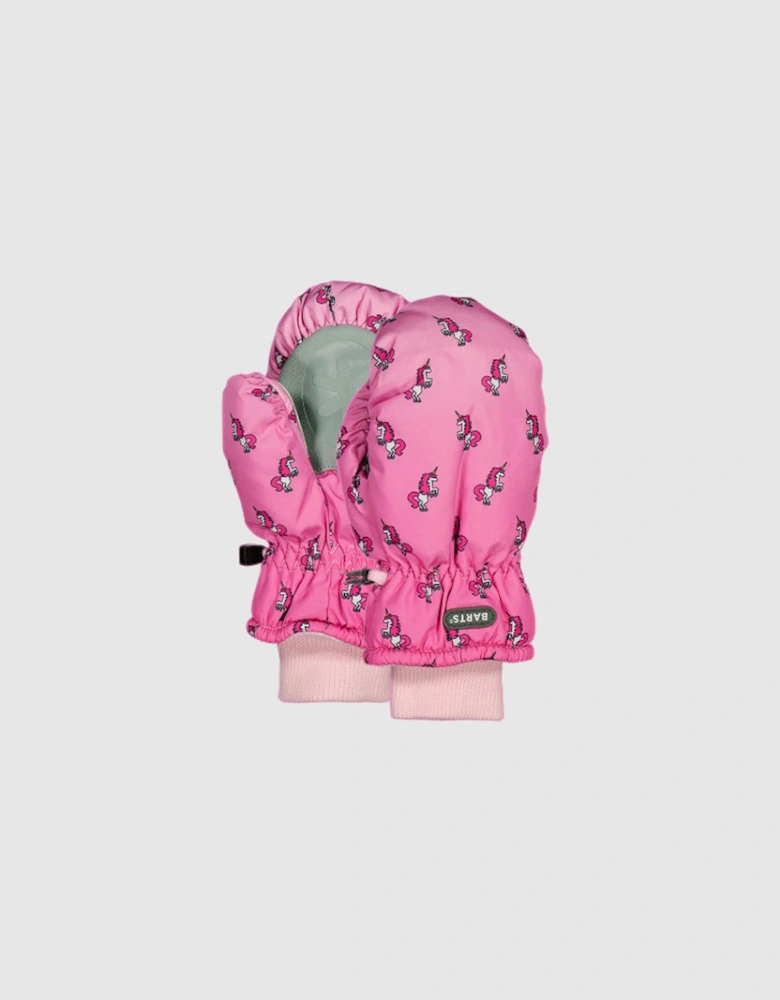 Nylon Kids Mitts Print Pink