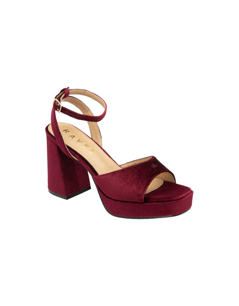 Surina Velvet Platform Heels - Burgundy