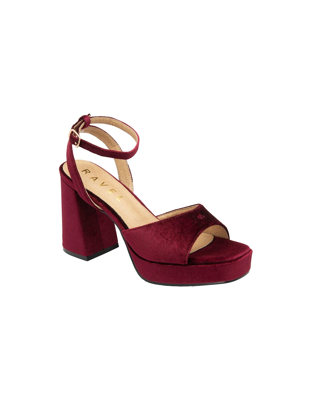 Surina Velvet Platform Heels - Burgundy, 5 of 4