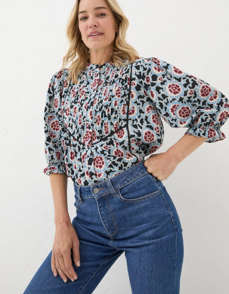 Elody Wild Floral Blouse - Black