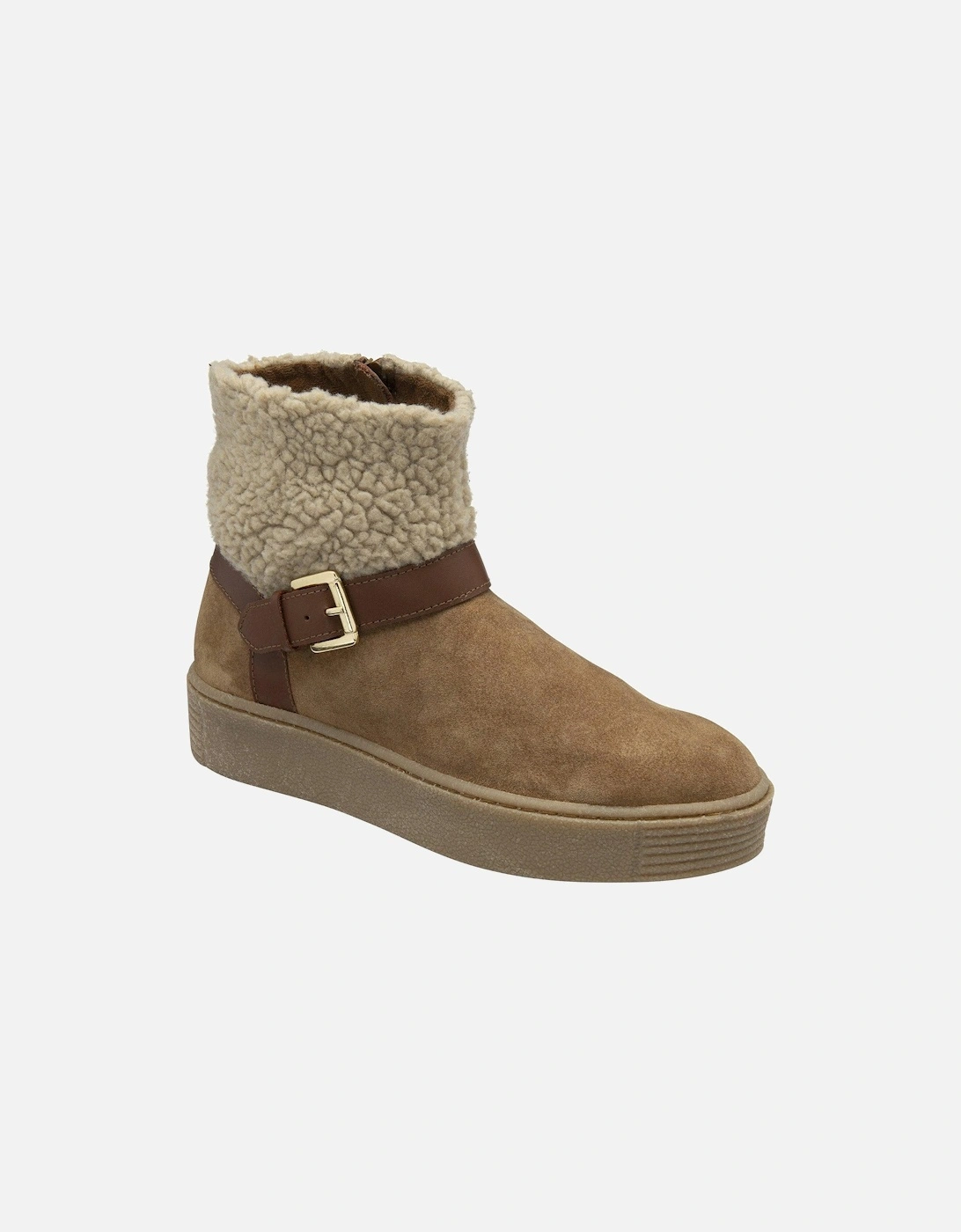 Hetton Fur Lined Suede Ankle Boot - Tan, 5 of 4