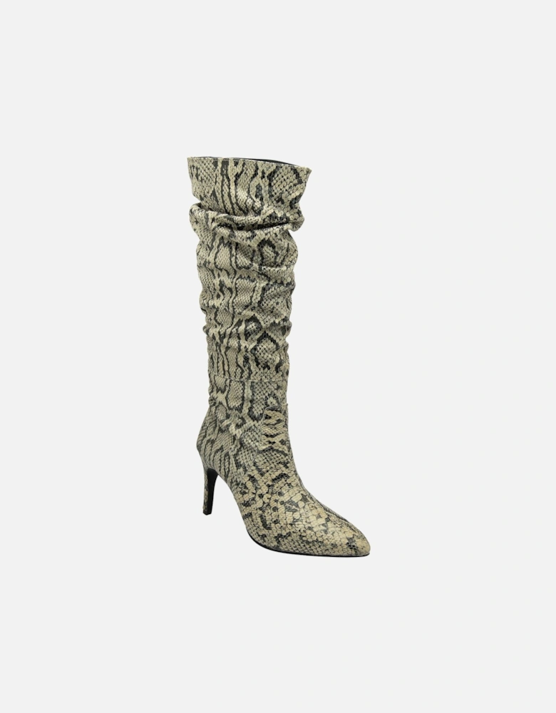 Roslin Snake Slouch Boot - Grey