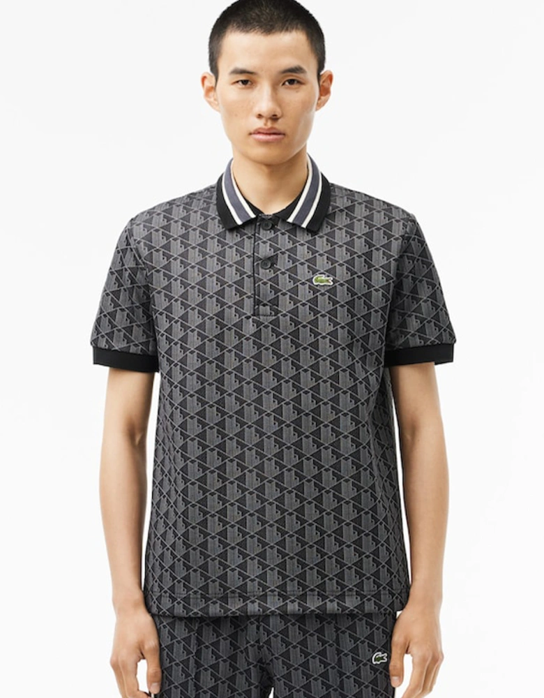 Men's Classic Fit Monogram Jacquard Polo Shirt