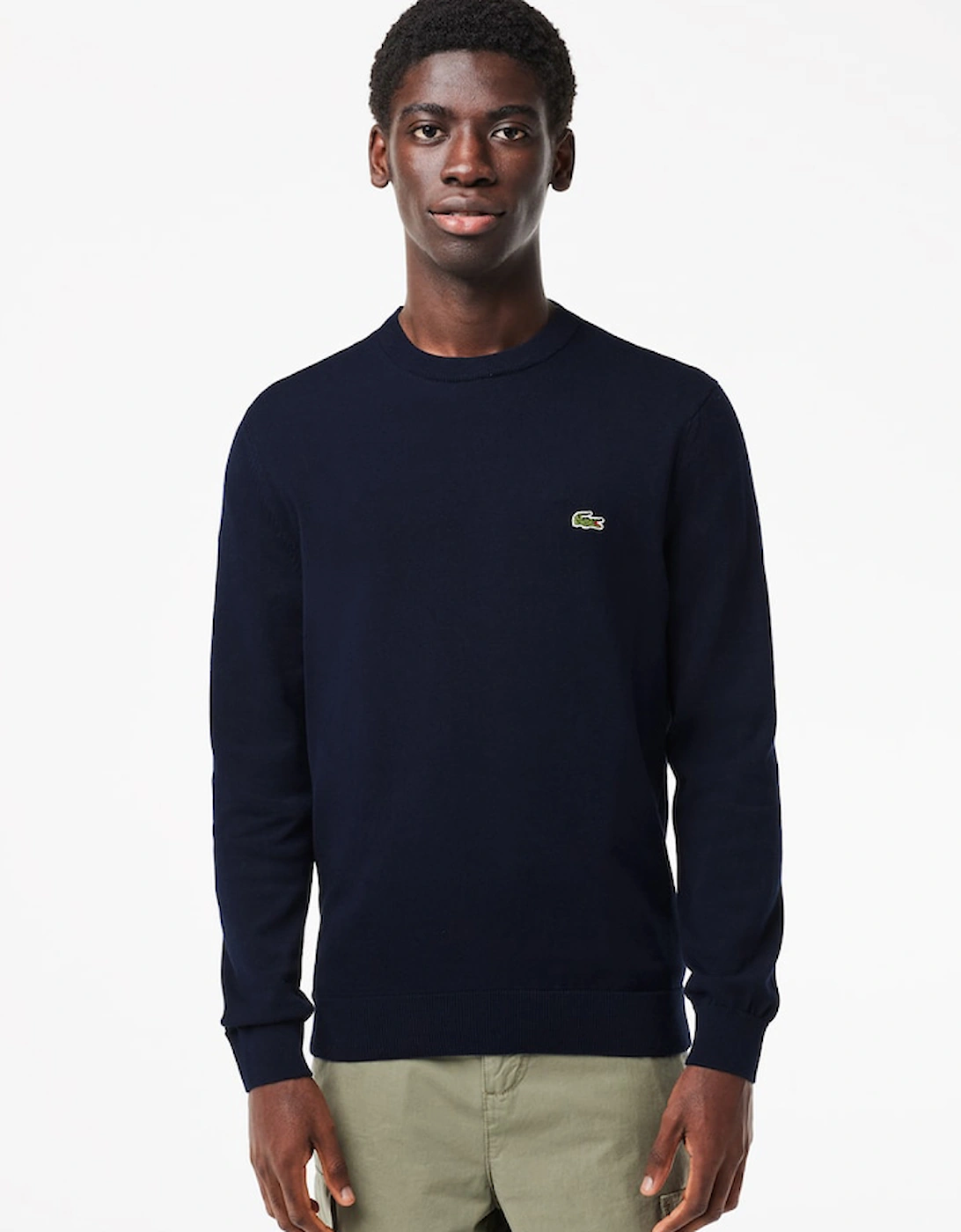 Lacoste Men's Black Monochrome Crew Neck Sweater  Medium