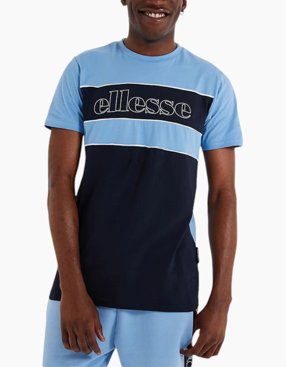 Ellesse Men's Blue Coppia T Shirts Crew Neck Short Sleeve Casual Summer Cotton Tee - Size: 38